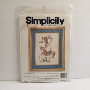 Simplicity Counted Cross Stitch Autumn Carousel #05582 Martha B. Wright New
